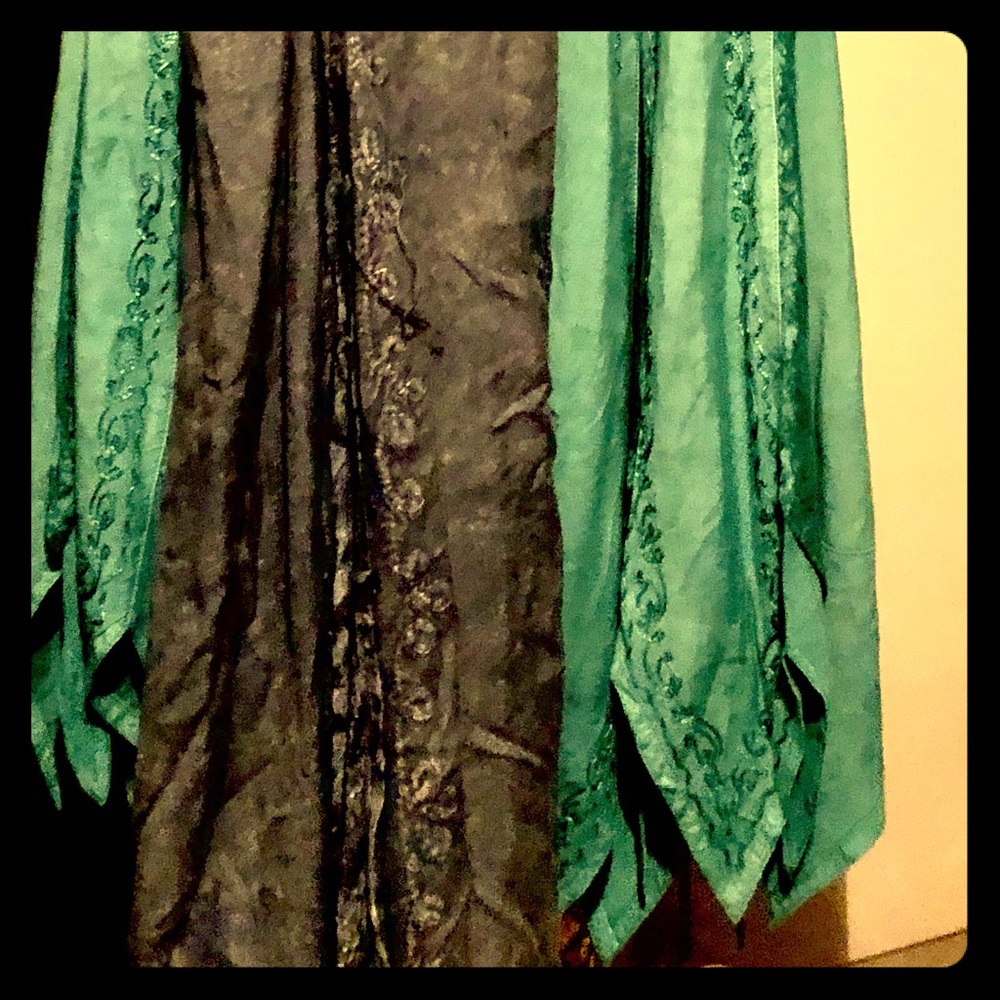 Grey Mixed Fabric Maxi dress